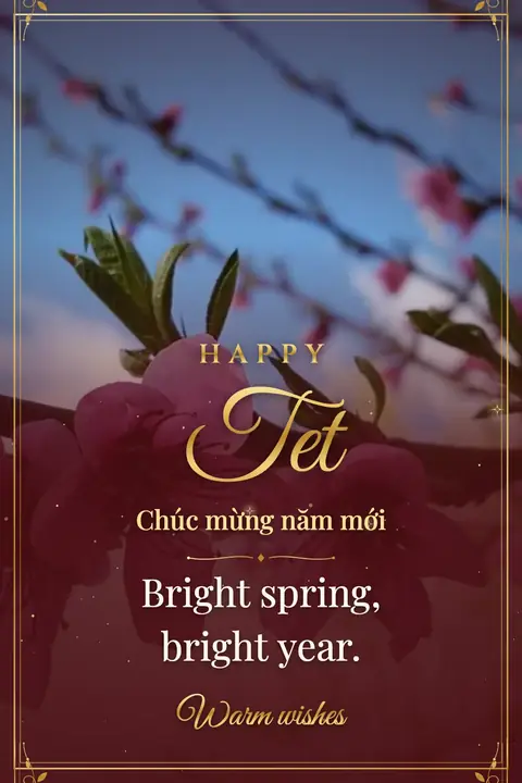 Tet wishes image: Bright spring, bright year.