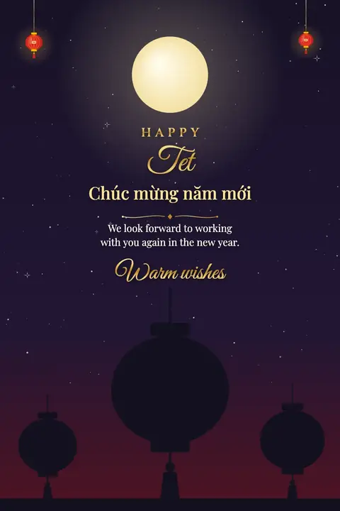 Tet wishes image: We look forward to working with you again in the new year.