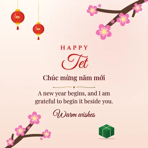 Tet wishes image: A new year begins, and I am grateful to begin it beside you.