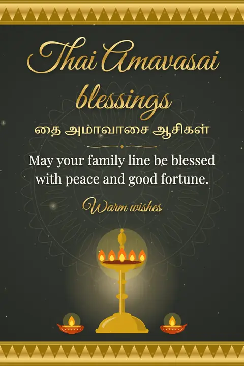 Thai Amavasai wishes image: May your family line be blessed with peace and good fortune.