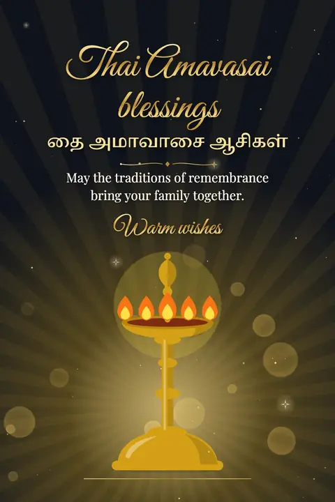 Thai Amavasai wishes image: May the traditions of remembrance bring your family together.