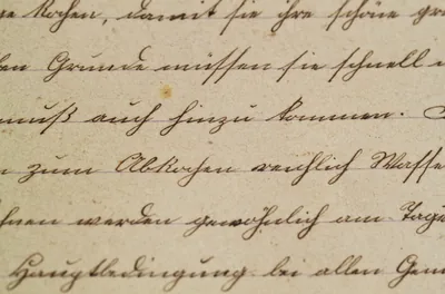 Close view of old flowing handwriting