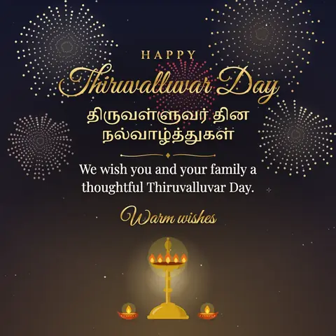Thiruvalluvar Day wishes image: We wish you and your family a thoughtful Thiruvalluvar Day.