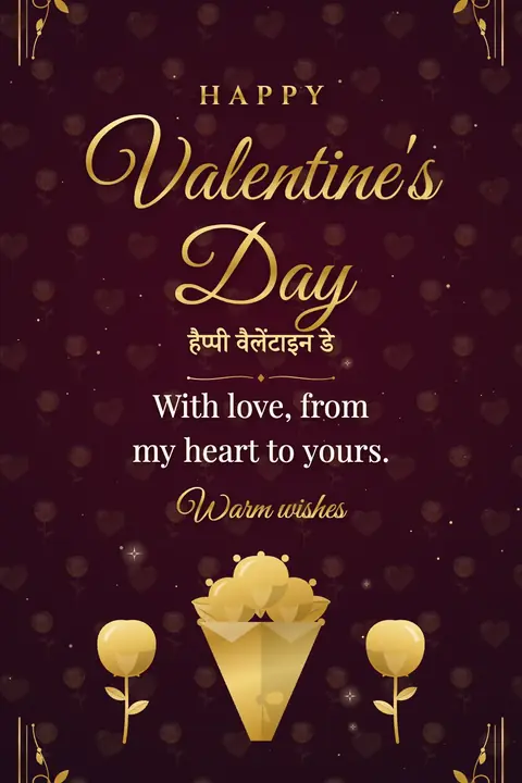 Valentine's Day wishes image: With love, from my heart to yours.