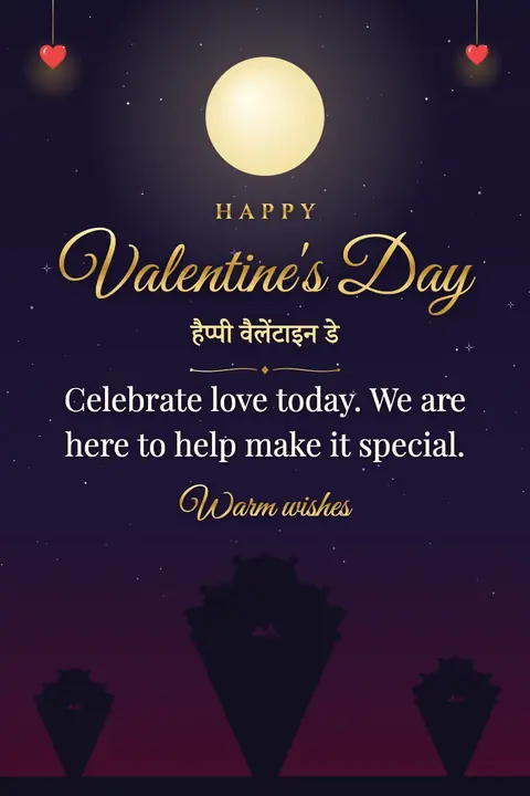 Valentine's Day wishes image: Celebrate love today. We are here to help make it special.