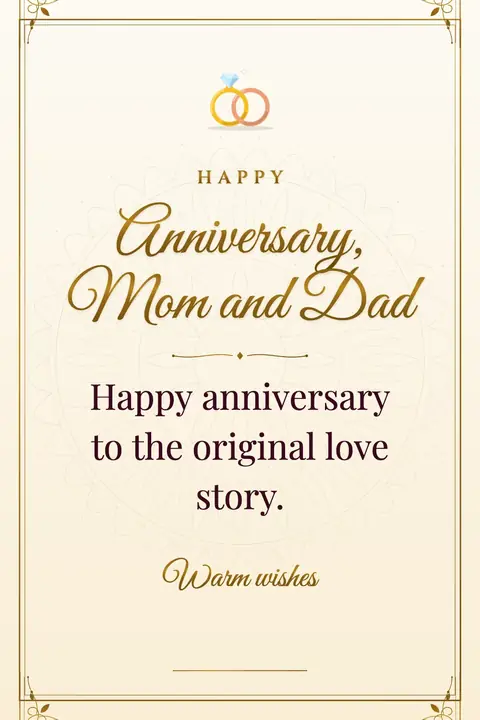 Wedding Anniversary for Parents wishes image: Happy anniversary to the original love story.