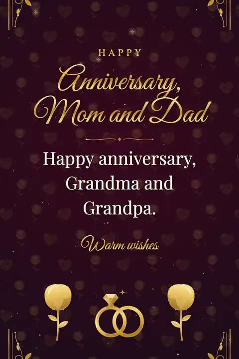 Wedding Anniversary for Parents wishes image: Happy anniversary, Grandma and Grandpa.