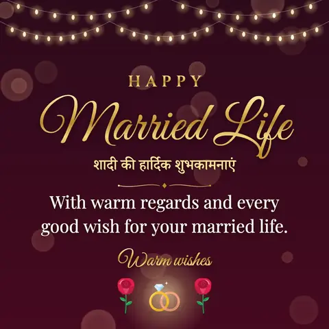 Wedding wishes image: With warm regards and every good wish for your married life.