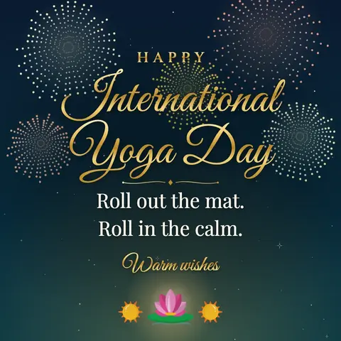 International Day of Yoga wishes image: Roll out the mat. Roll in the calm.