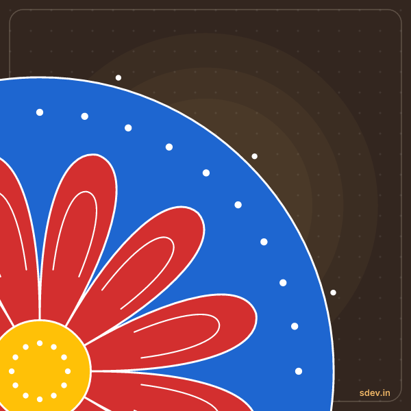 Corner Rangoli, No. 47: finished kolam design