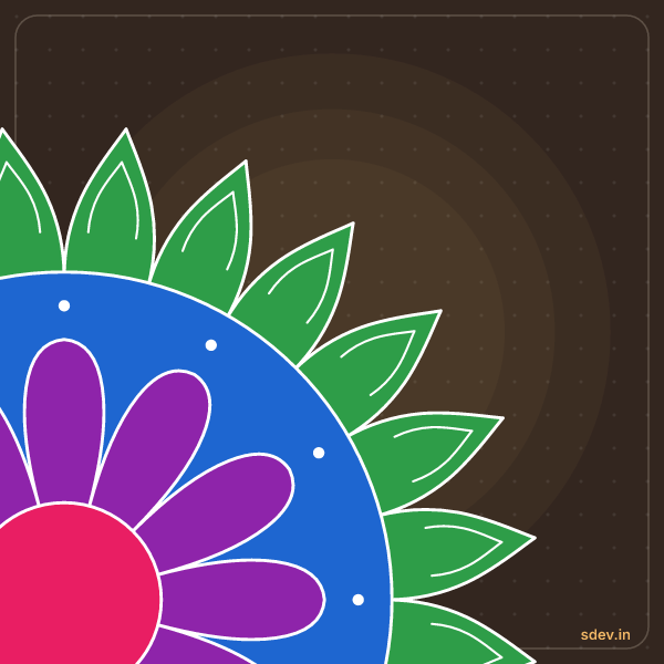 Corner Rangoli, No. 68: finished kolam design