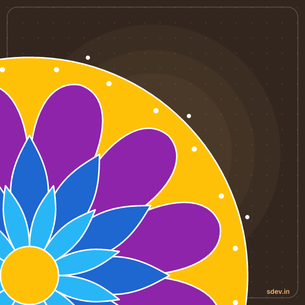 Corner Rangoli, No. 210: finished kolam design
