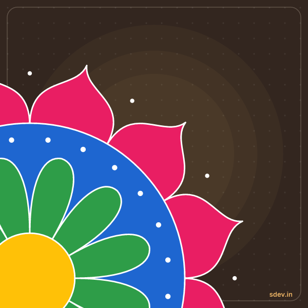 Corner Rangoli, No. 267: finished kolam design
