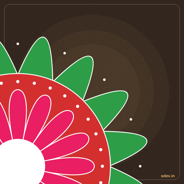 Corner Rangoli, No. 36: finished kolam design