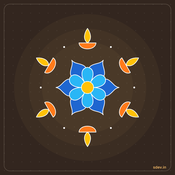 Deepam Rangoli, No. 2: finished kolam design