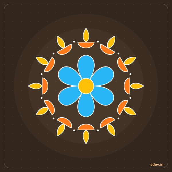 Deepam Rangoli, No. 4: finished kolam design