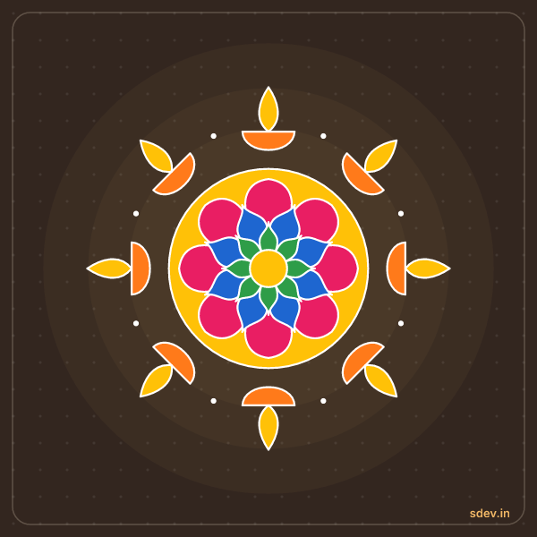 Deepam Rangoli, No. 13: finished kolam design