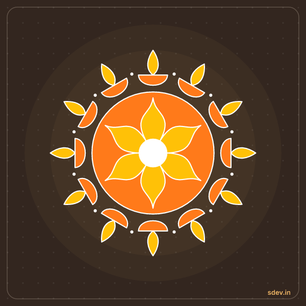 Deepam Rangoli, No. 18: finished kolam design