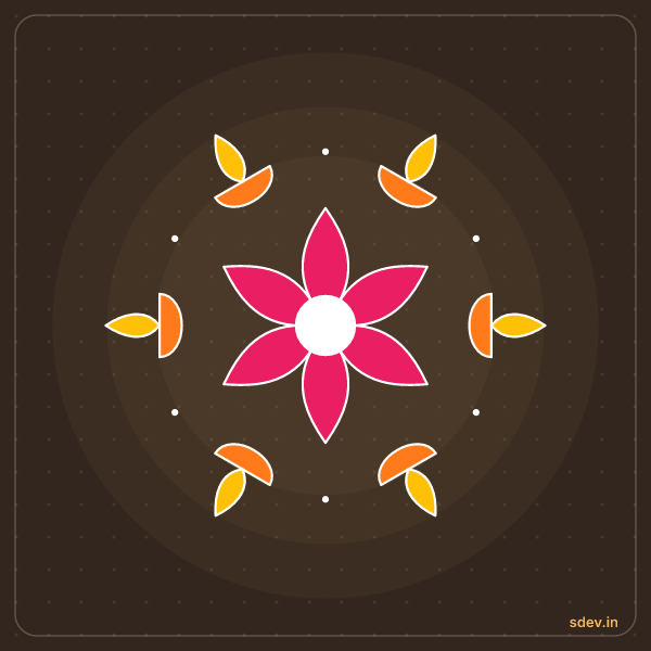 Deepam Rangoli, No. 19: finished kolam design