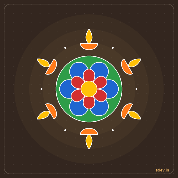 Deepam Rangoli, No. 22: finished kolam design