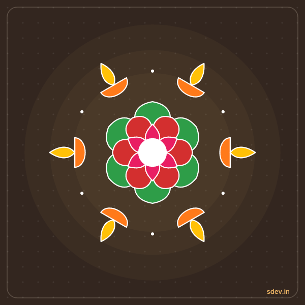 Deepam Rangoli, No. 26: finished kolam design