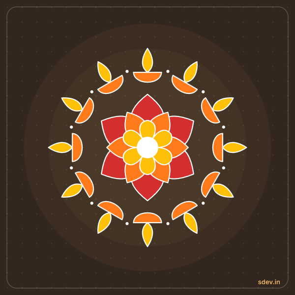 Deepam Rangoli, No. 28: finished kolam design