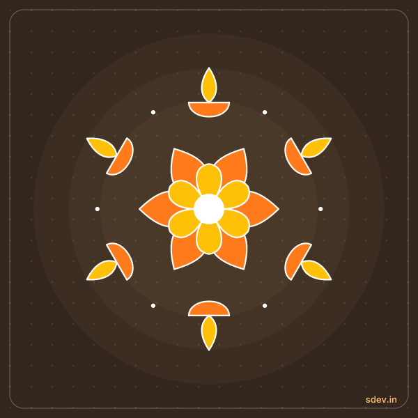 Deepam Rangoli, No. 36: finished kolam design