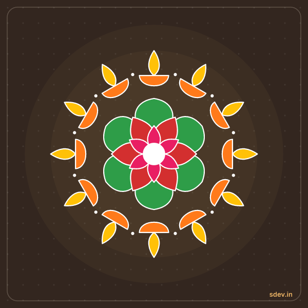 Deepam Rangoli, No. 38: finished kolam design