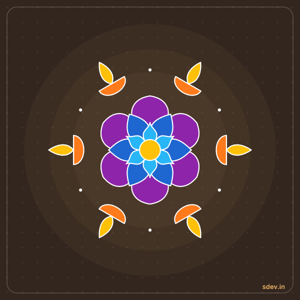 Deepam Rangoli, No. 45: finished kolam design