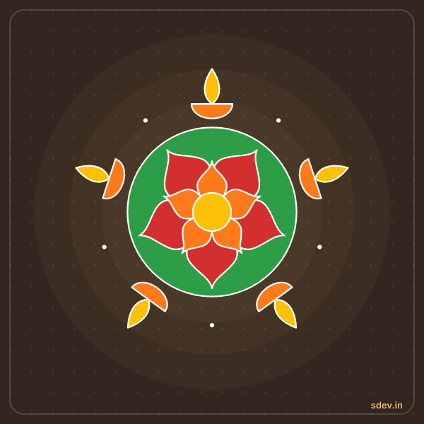 Deepam Rangoli, No. 52: finished kolam design