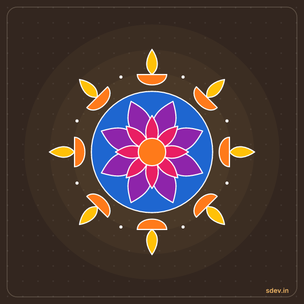 Deepam Rangoli, No. 57: finished kolam design