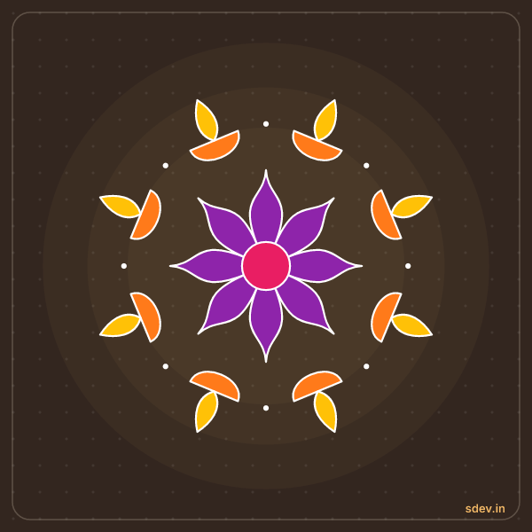 Deepam Rangoli, No. 59: finished kolam design