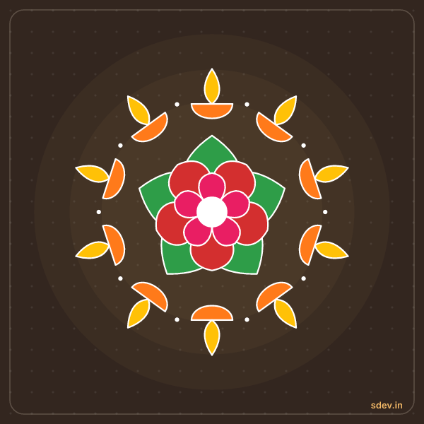Deepam Rangoli, No. 60: finished kolam design