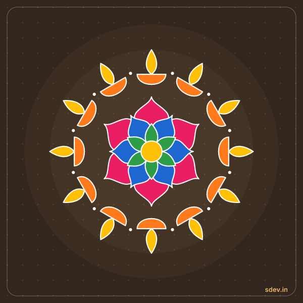 Deepam Rangoli, No. 61: finished kolam design
