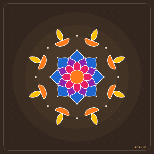 Deepam Rangoli, No. 67: finished kolam design