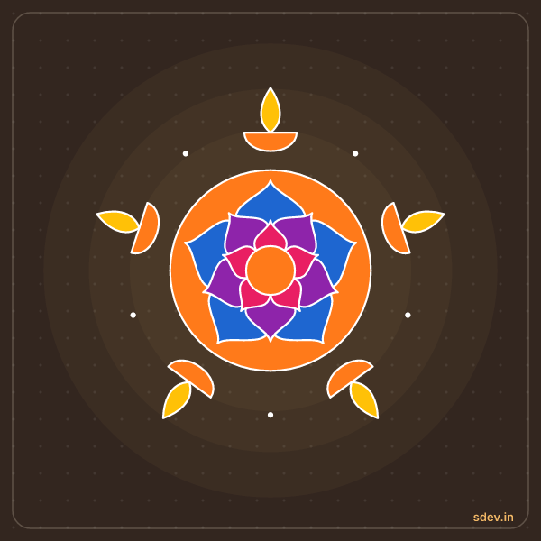 Deepam Rangoli, No. 70: finished kolam design