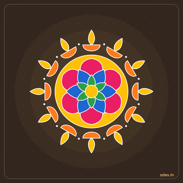 Deepam Rangoli, No. 79: finished kolam design
