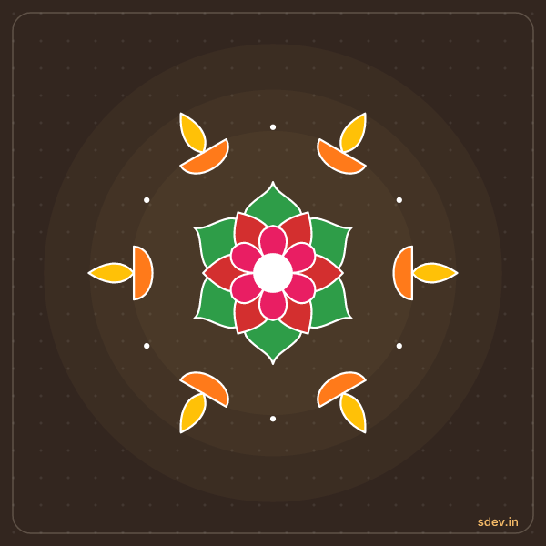 Deepam Rangoli, No. 82: finished kolam design