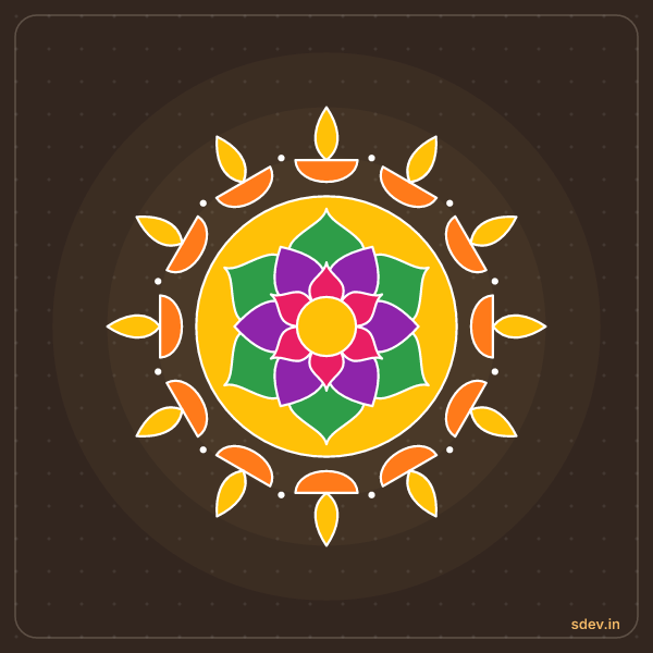 Deepam Rangoli, No. 87: finished kolam design