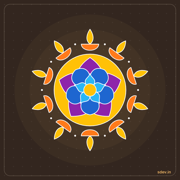 Deepam Rangoli, No. 94: finished kolam design