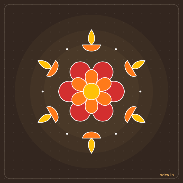 Deepam Rangoli, No. 96: finished kolam design