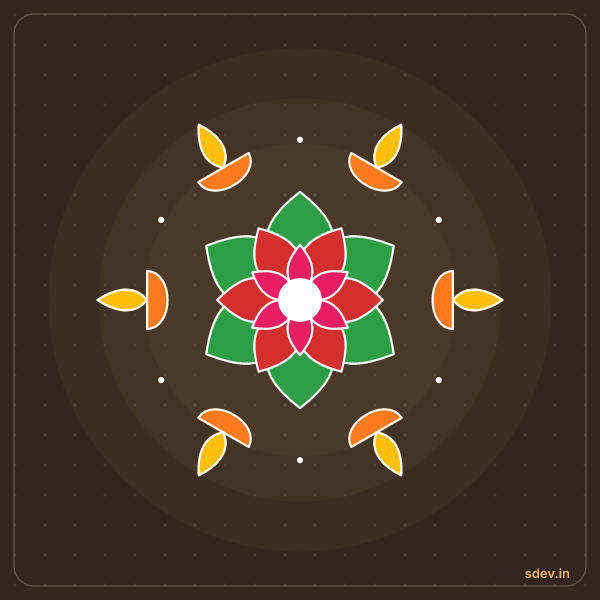 Deepam Rangoli, No. 103: finished kolam design