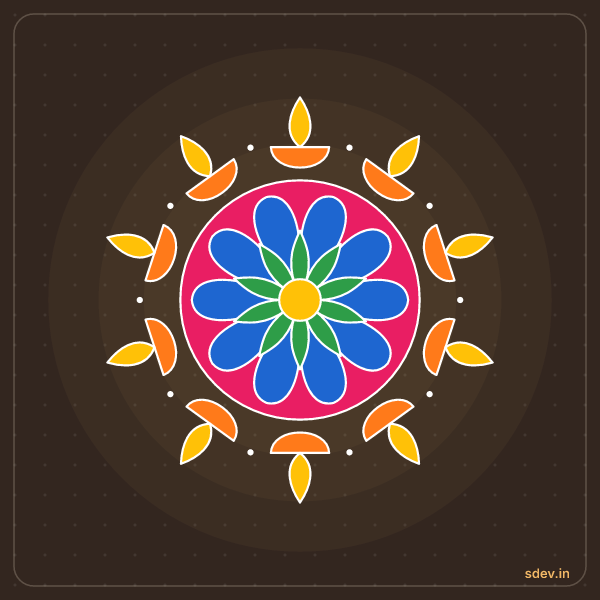 Deepam Rangoli, No. 130: finished kolam design