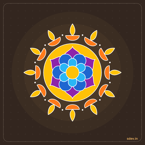 Deepam Rangoli, No. 134: finished kolam design