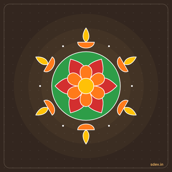 Deepam Rangoli, No. 135: finished kolam design