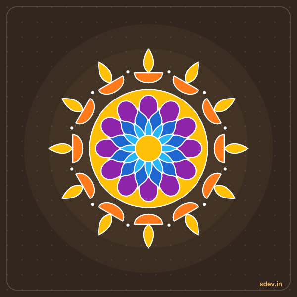Deepam Rangoli, No. 142: finished kolam design
