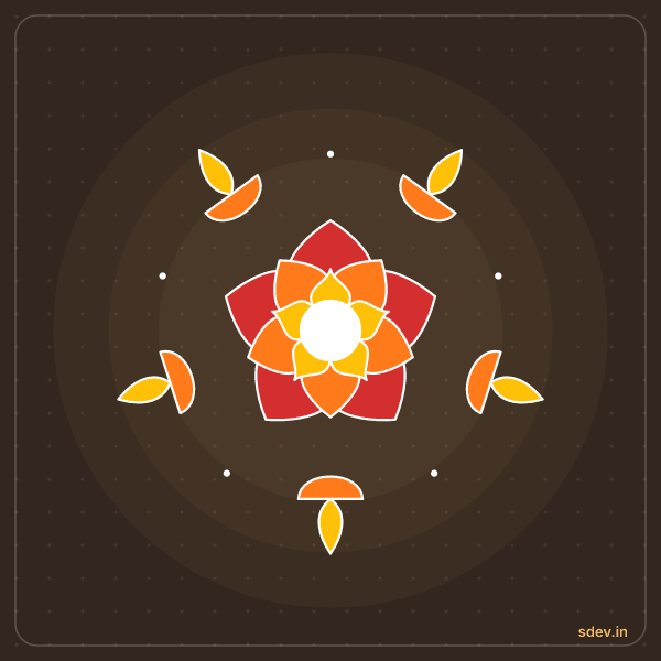 Deepam Rangoli, No. 148: finished kolam design