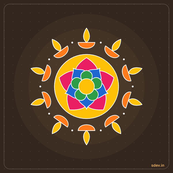 Deepam Rangoli, No. 156: finished kolam design