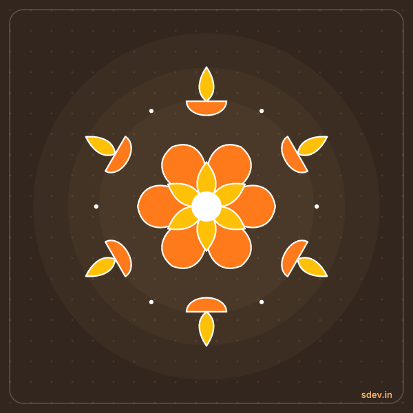 Deepam Rangoli, No. 162: finished kolam design