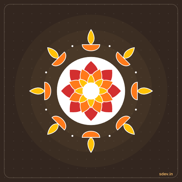 Deepam Rangoli, No. 167: finished kolam design